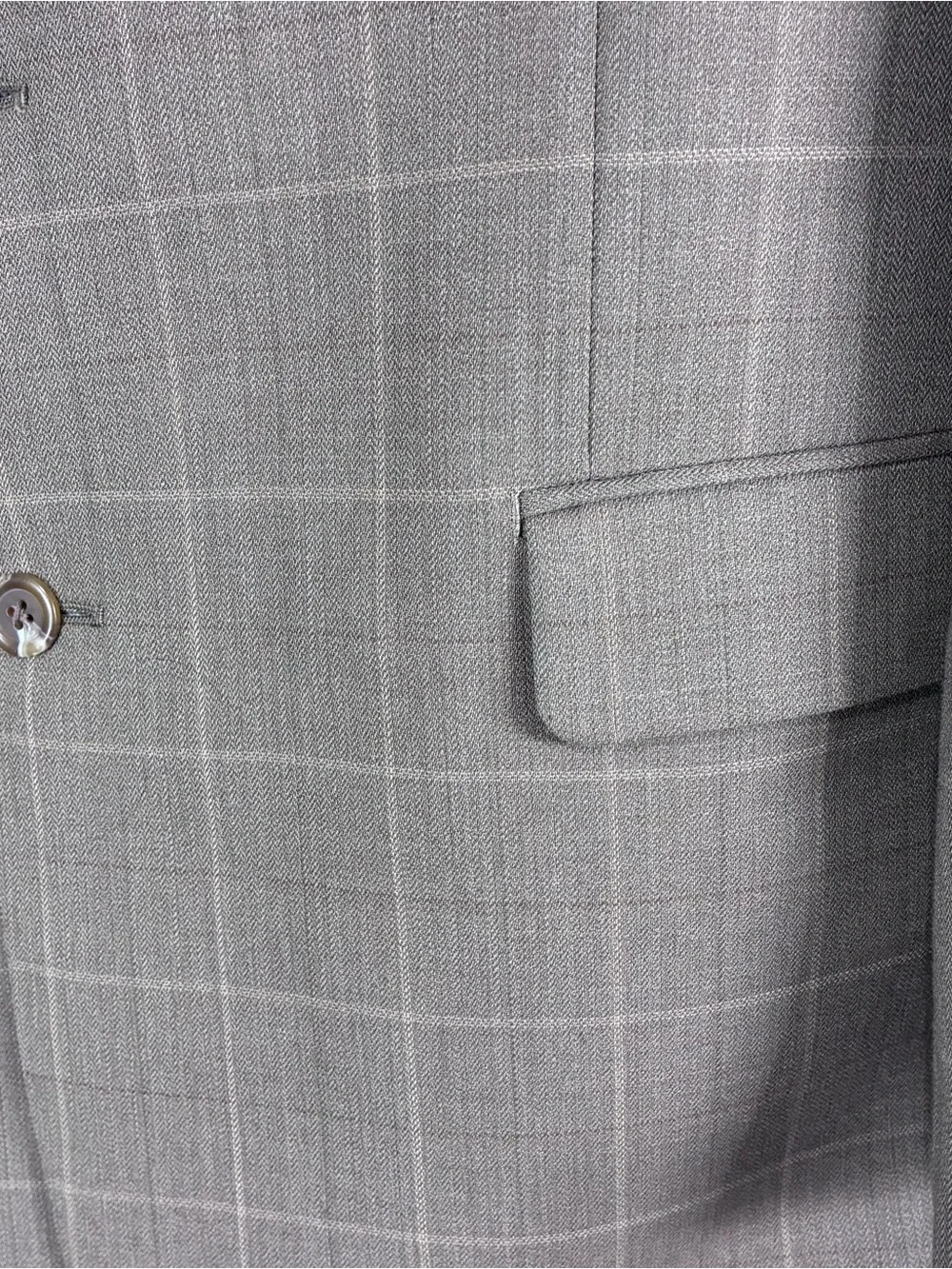 Ralph Lauren Silk Wool Windowpane Plaid Sport Coat Blazer Tan 44L